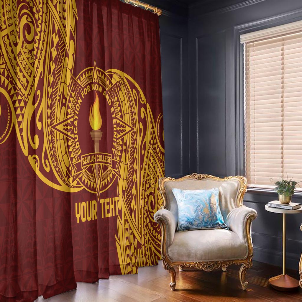 Personalised Tonga Beulah College Window Curtain Since 1938 Special Kupesi Pattern LT9 - Polynesian Pride