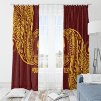 Personalised Tonga Beulah College Window Curtain Since 1938 Special Kupesi Pattern LT9 - Polynesian Pride