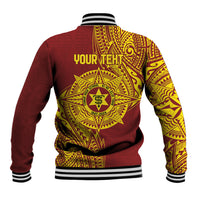 Personalised Tonga High School 77th Anniversary Baseball Jacket Special Kupesi Pattern LT9 - Polynesian Pride