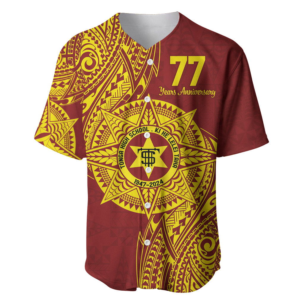 Personalised Tonga High School 77th Anniversary Baseball Jersey Special Kupesi Pattern