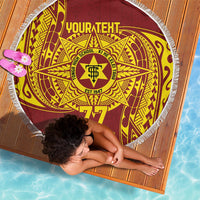 Personalised Tonga High School 77th Anniversary Beach Blanket Special Kupesi Pattern LT9 - Polynesian Pride