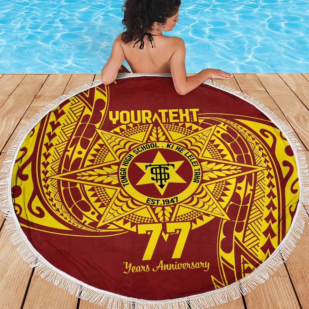 Personalised Tonga High School 77th Anniversary Beach Blanket Special Kupesi Pattern LT9 - Polynesian Pride