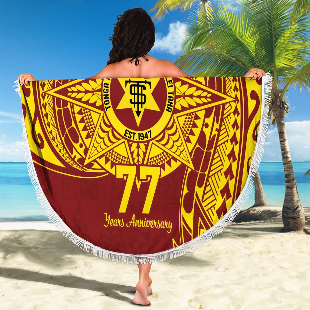 Personalised Tonga High School 77th Anniversary Beach Blanket Special Kupesi Pattern LT9 - Polynesian Pride
