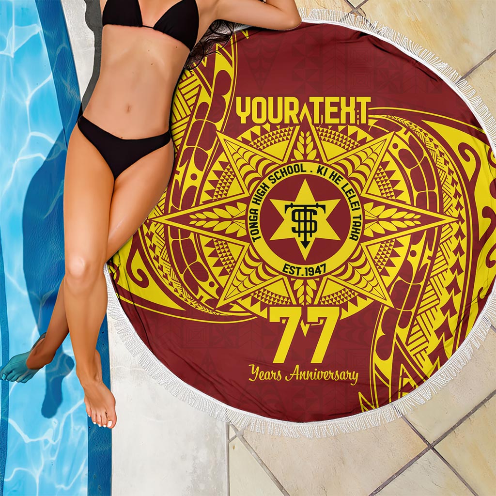 Personalised Tonga High School 77th Anniversary Beach Blanket Special Kupesi Pattern LT9 - Polynesian Pride