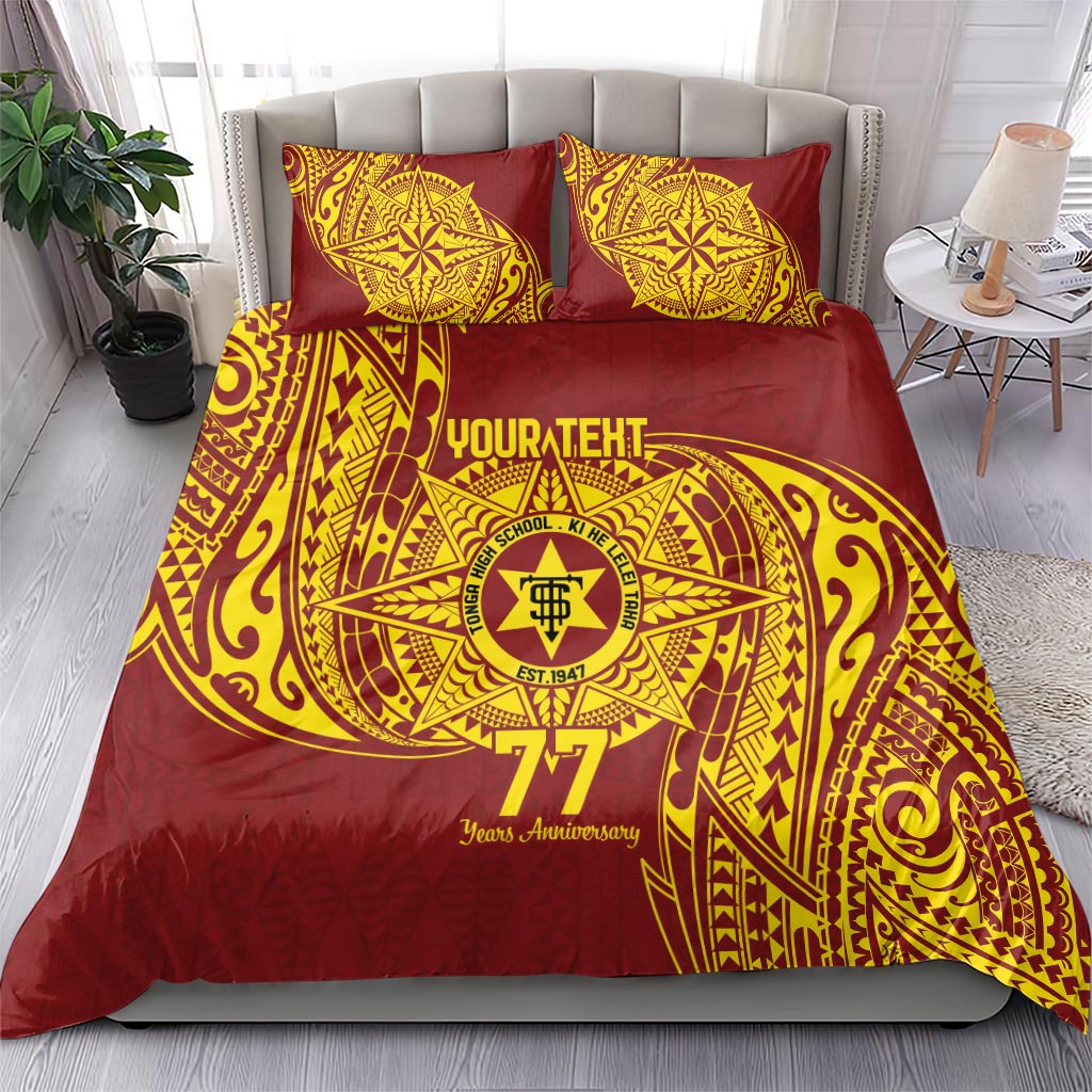 Personalised Tonga High School 77th Anniversary Bedding Set Special Kupesi Pattern LT9 - Polynesian Pride