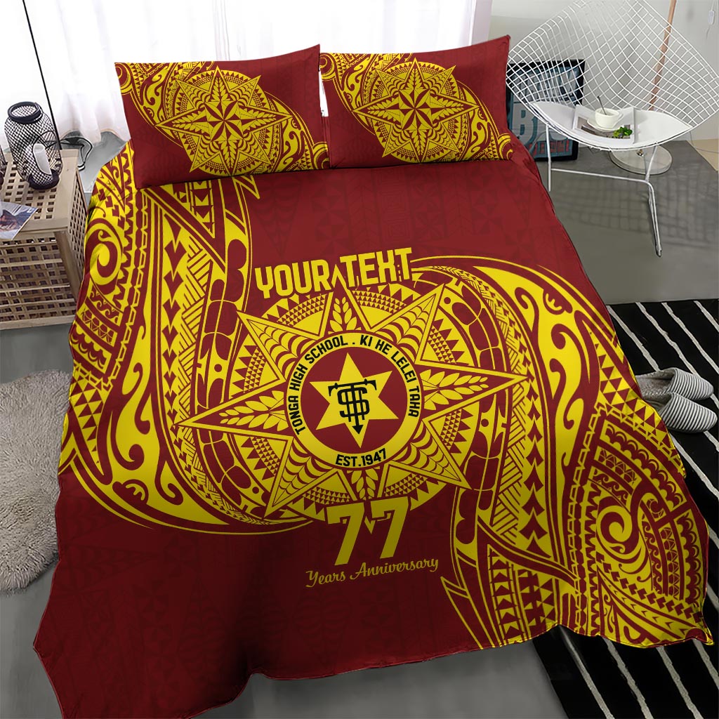 Personalised Tonga High School 77th Anniversary Bedding Set Special Kupesi Pattern LT9 - Polynesian Pride