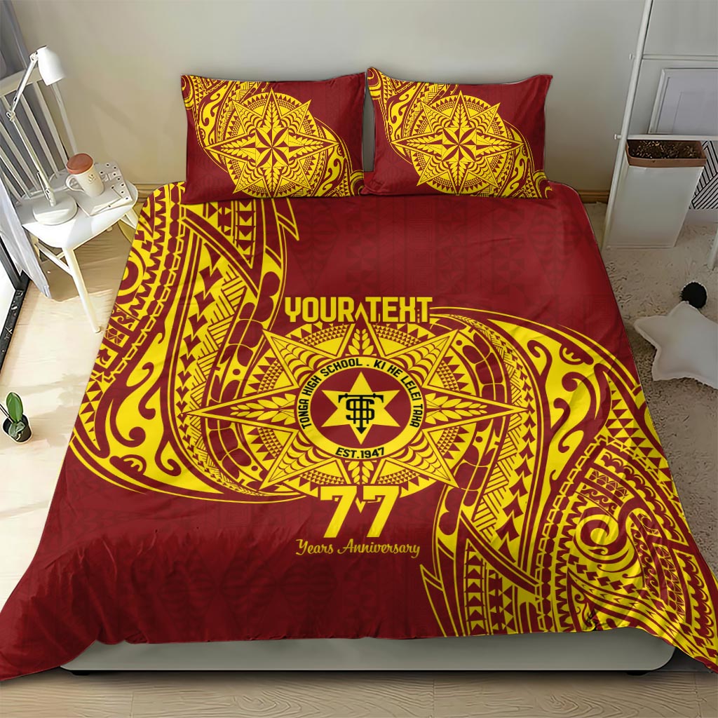 Personalised Tonga High School 77th Anniversary Bedding Set Special Kupesi Pattern LT9 - Polynesian Pride