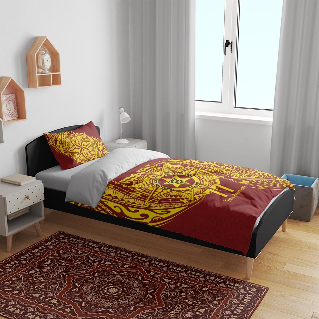 Personalised Tonga High School 77th Anniversary Bedding Set Special Kupesi Pattern LT9 - Polynesian Pride