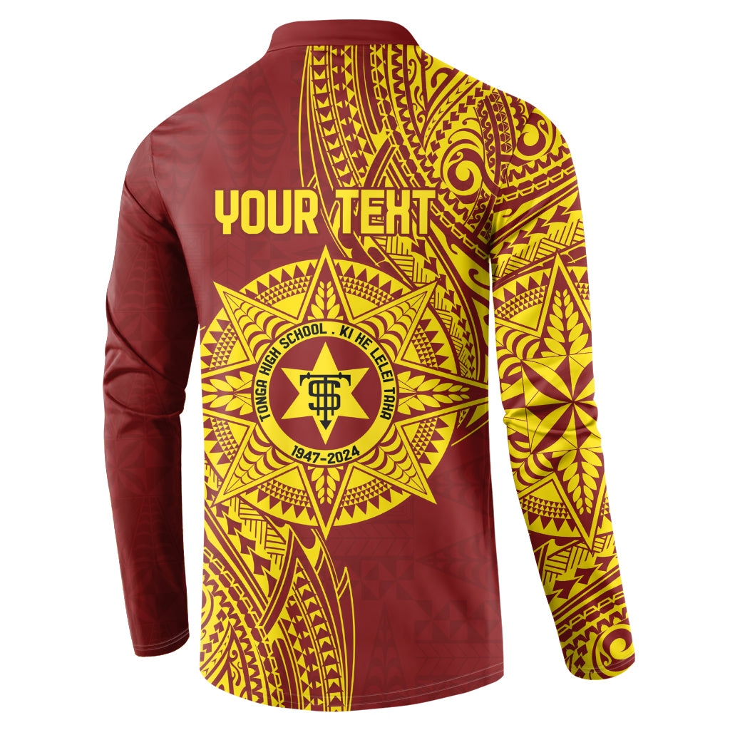 Personalised Tonga High School 77th Anniversary Button Sweatshirt Special Kupesi Pattern LT9 - Polynesian Pride