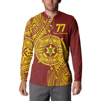 Personalised Tonga High School 77th Anniversary Button Sweatshirt Special Kupesi Pattern LT9 - Polynesian Pride