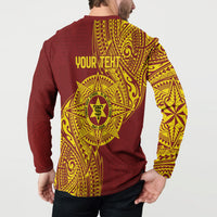 Personalised Tonga High School 77th Anniversary Button Sweatshirt Special Kupesi Pattern LT9 - Polynesian Pride