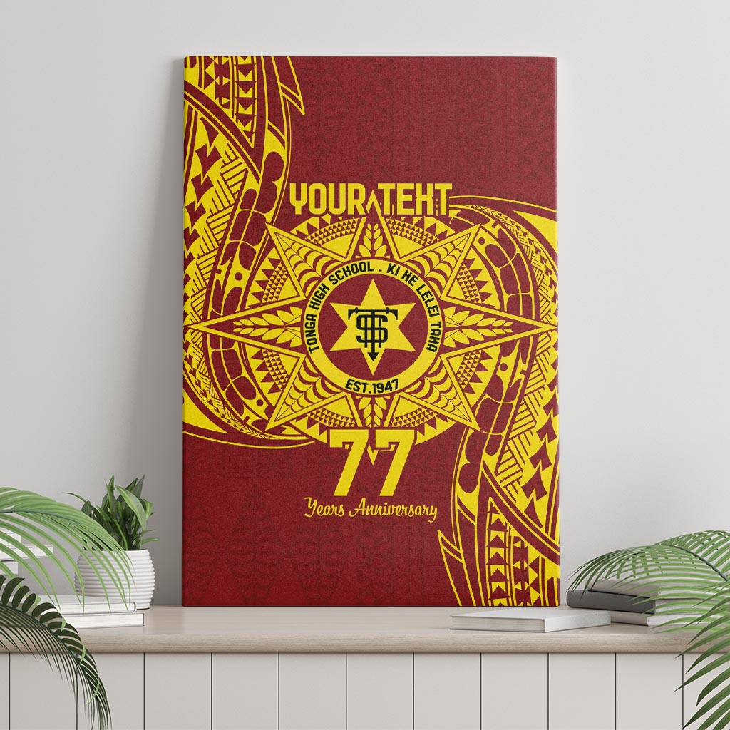 Personalised Tonga High School 77th Anniversary Canvas Wall Art Special Kupesi Pattern LT9 - Polynesian Pride