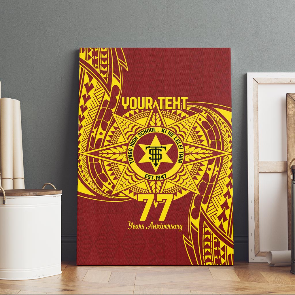 Personalised Tonga High School 77th Anniversary Canvas Wall Art Special Kupesi Pattern LT9 - Polynesian Pride