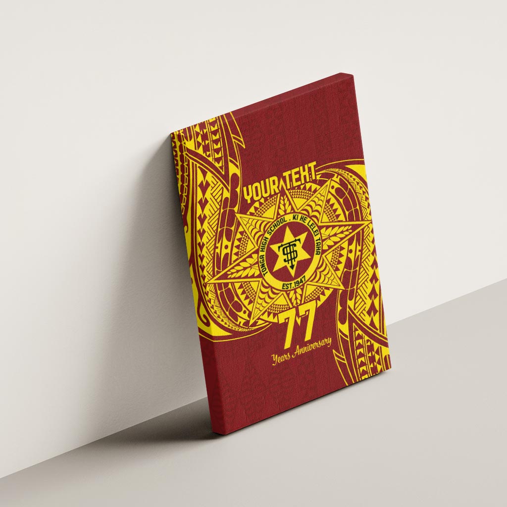 Personalised Tonga High School 77th Anniversary Canvas Wall Art Special Kupesi Pattern LT9 - Polynesian Pride
