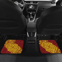 Personalised Tonga High School 77th Anniversary Car Mats Special Kupesi Pattern LT9 Set 2pcs - Back Gold - Polynesian Pride