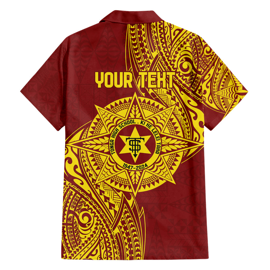Personalised Tonga High School 77th Anniversary Family Matching Short Sleeve Bodycon Dress and Hawaiian Shirt Special Kupesi Pattern LT9 - Polynesian Pride