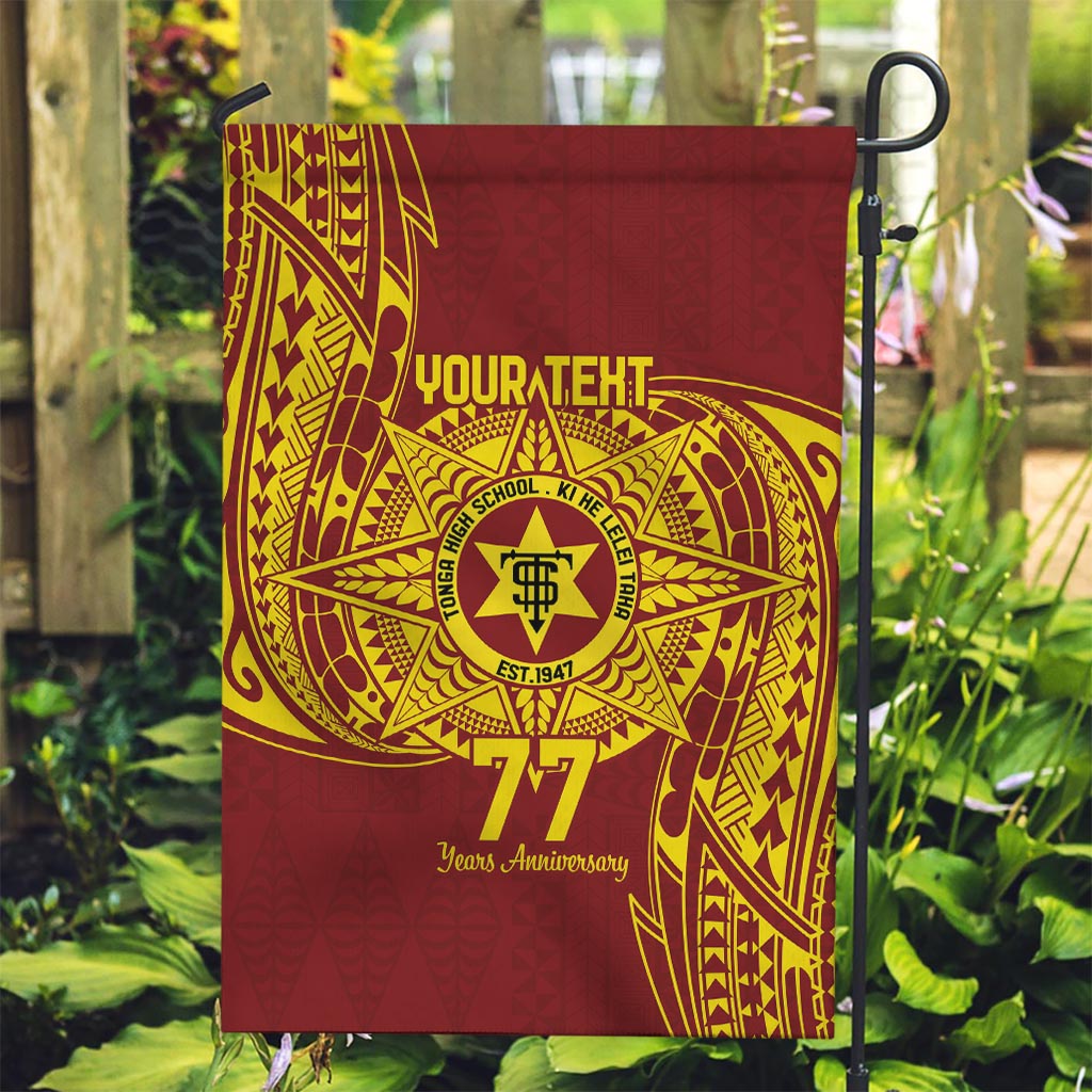 Personalised Tonga High School 77th Anniversary Garden Flag Special Kupesi Pattern