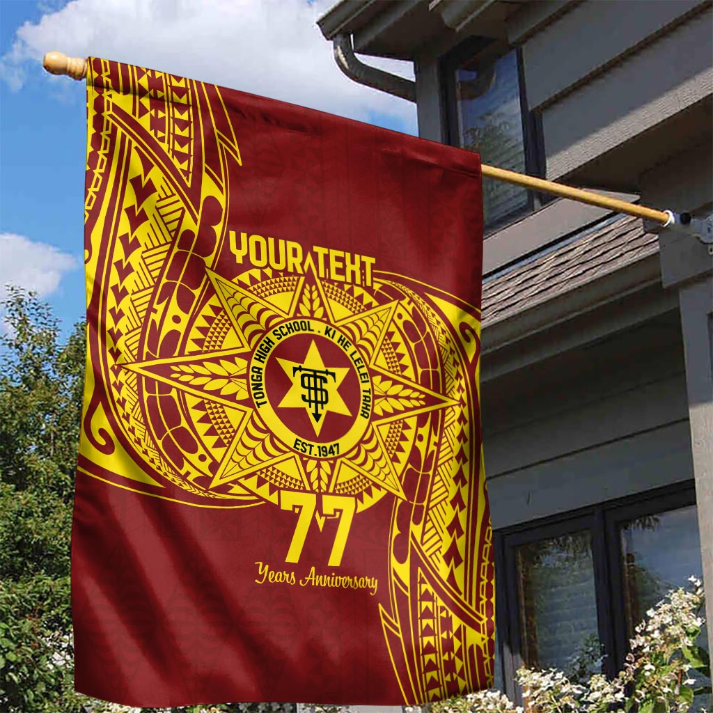 Personalised Tonga High School 77th Anniversary Garden Flag Special Kupesi Pattern LT9 - Polynesian Pride