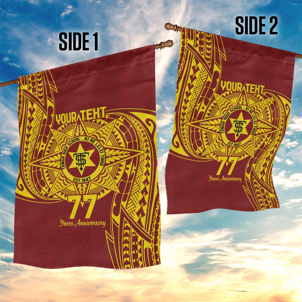 Personalised Tonga High School 77th Anniversary Garden Flag Special Kupesi Pattern LT9 - Polynesian Pride