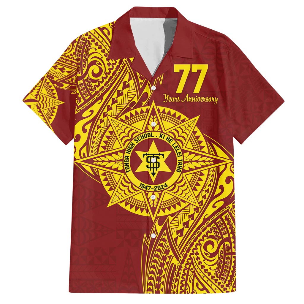 Personalised Tonga High School 77th Anniversary Hawaiian Shirt Special Kupesi Pattern LT9 Gold - Polynesian Pride
