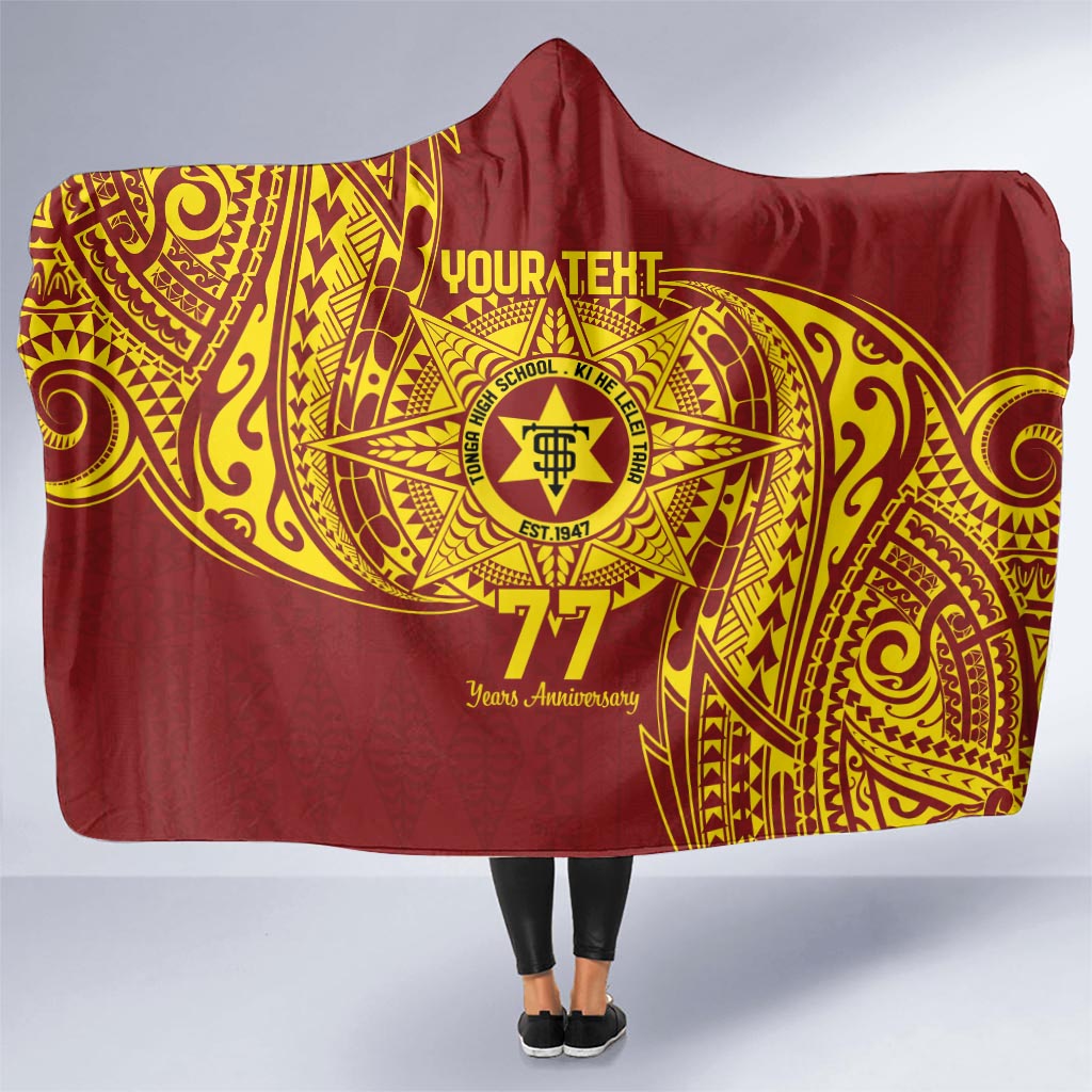 Personalised Tonga High School 77th Anniversary Hooded Blanket Special Kupesi Pattern LT9 - Polynesian Pride