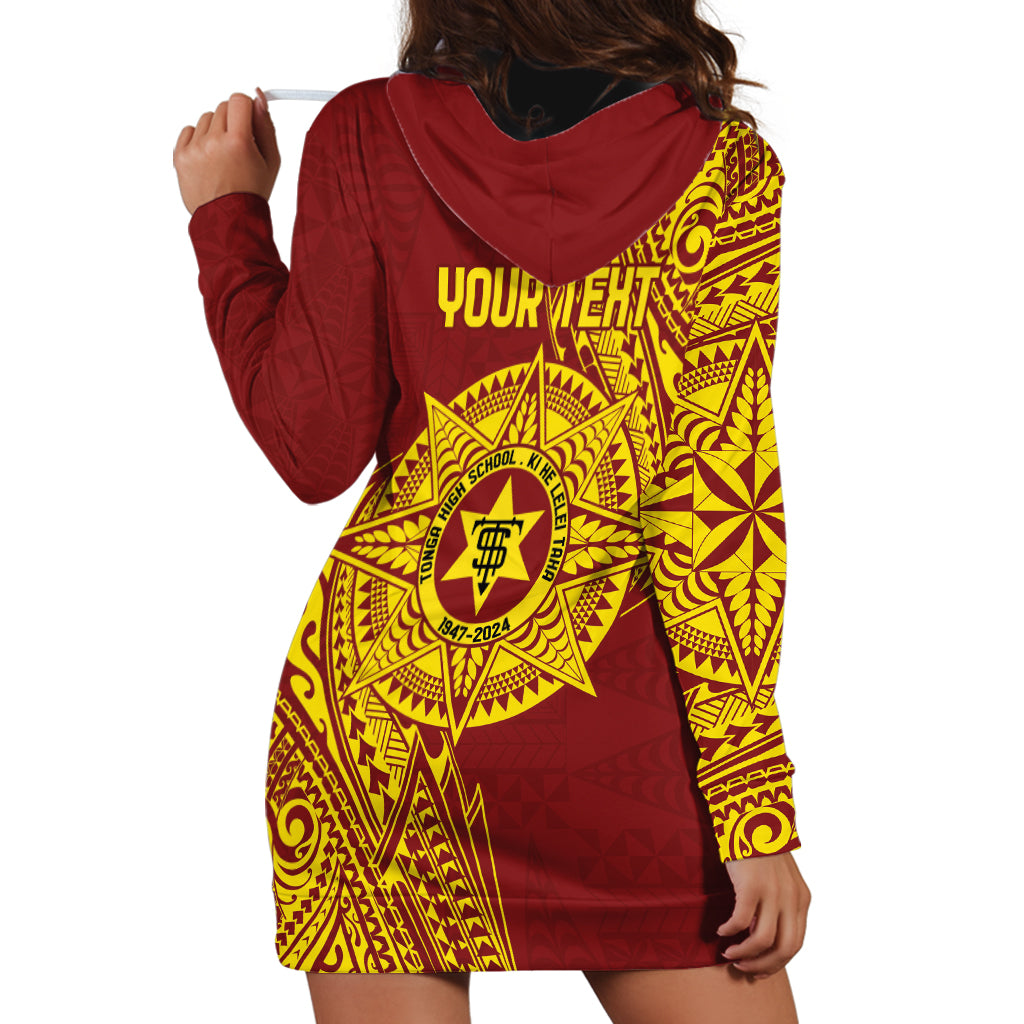 Personalised Tonga High School 77th Anniversary Hoodie Dress Special Kupesi Pattern LT9 - Polynesian Pride