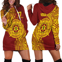 Personalised Tonga High School 77th Anniversary Hoodie Dress Special Kupesi Pattern LT9 - Polynesian Pride