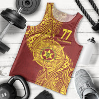 Personalised Tonga High School 77th Anniversary Men Tank Top Special Kupesi Pattern LT9 - Polynesian Pride
