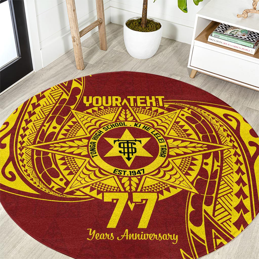 Personalised Tonga High School 77th Anniversary Round Carpet Special Kupesi Pattern