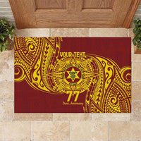 Personalised Tonga High School 77th Anniversary Rubber Doormat Special Kupesi Pattern LT9 - Polynesian Pride