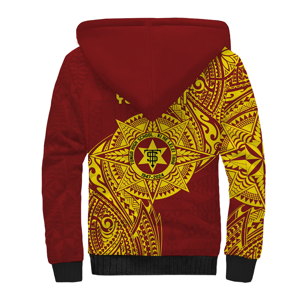 Personalised Tonga High School 77th Anniversary Sherpa Hoodie Special Kupesi Pattern LT9 - Polynesian Pride