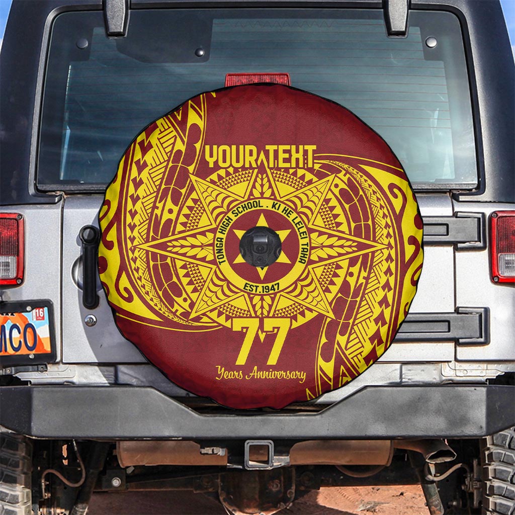 Personalised Tonga High School 77th Anniversary Spare Tire Cover Special Kupesi Pattern LT9 Gold - Polynesian Pride