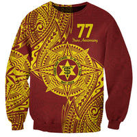Personalised Tonga High School 77th Anniversary Sweatshirt Special Kupesi Pattern LT9 Unisex Gold - Polynesian Pride