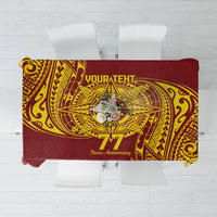 Personalised Tonga High School 77th Anniversary Tablecloth Special Kupesi Pattern LT9 Gold - Polynesian Pride
