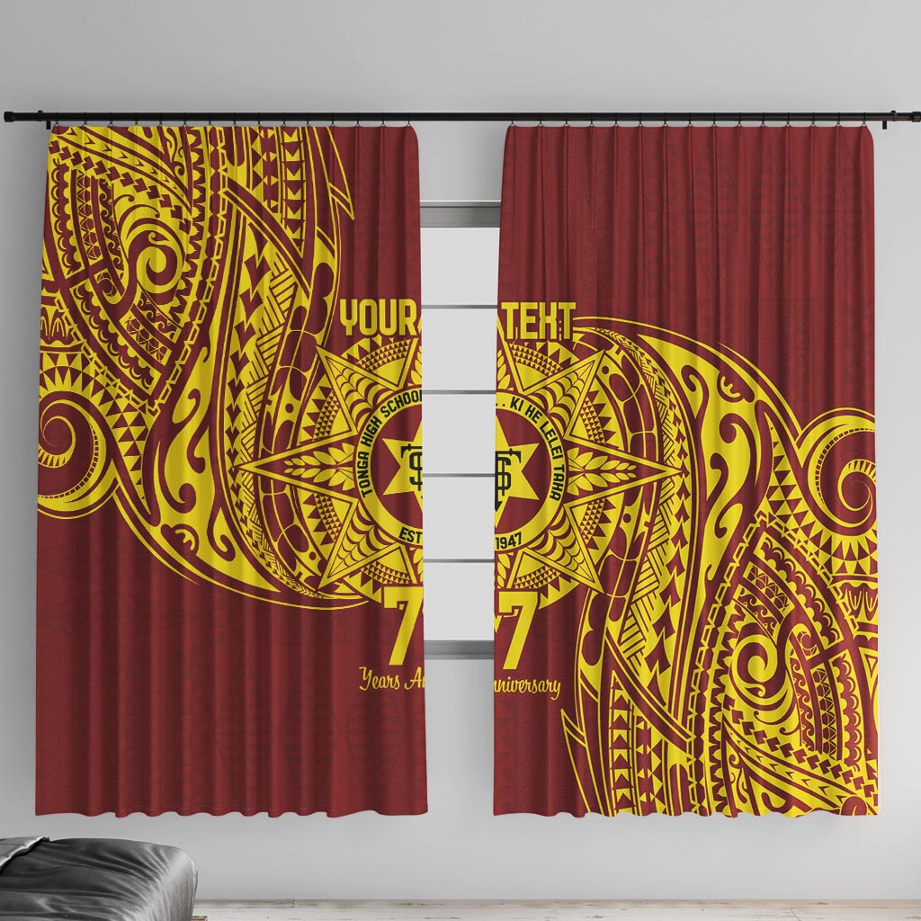 Personalised Tonga High School 77th Anniversary Window Curtain Special Kupesi Pattern
