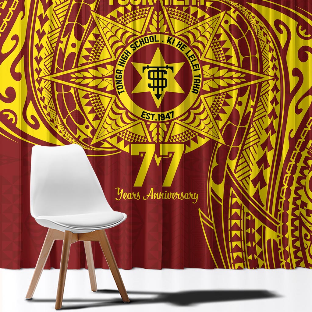 Personalised Tonga High School 77th Anniversary Window Curtain Special Kupesi Pattern LT9 - Polynesian Pride