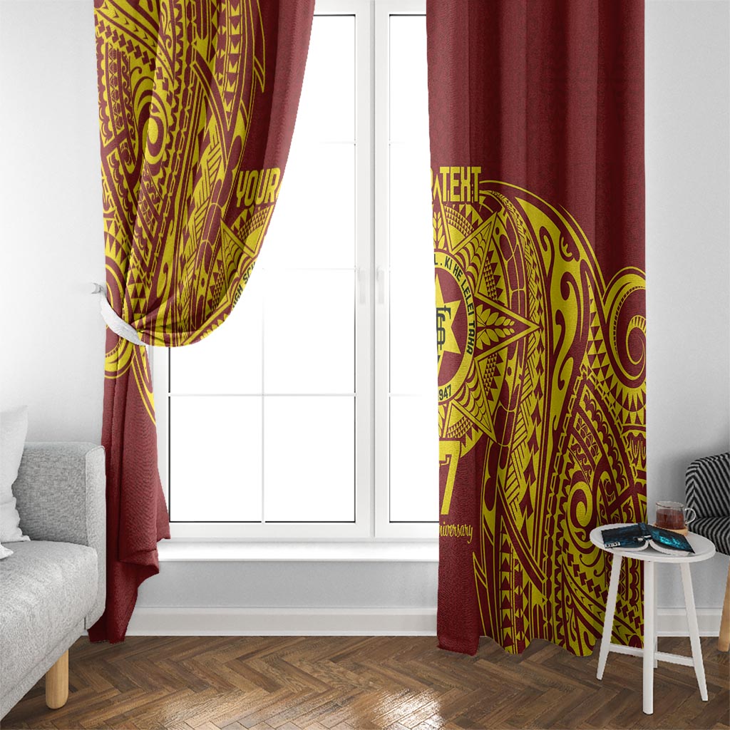 Personalised Tonga High School 77th Anniversary Window Curtain Special Kupesi Pattern LT9 - Polynesian Pride