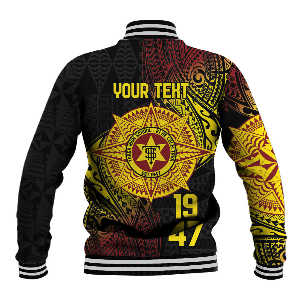 Personalised Tonga High School Baseball Jacket Since 1947 Special Kupesi Pattern LT9 - Polynesian Pride