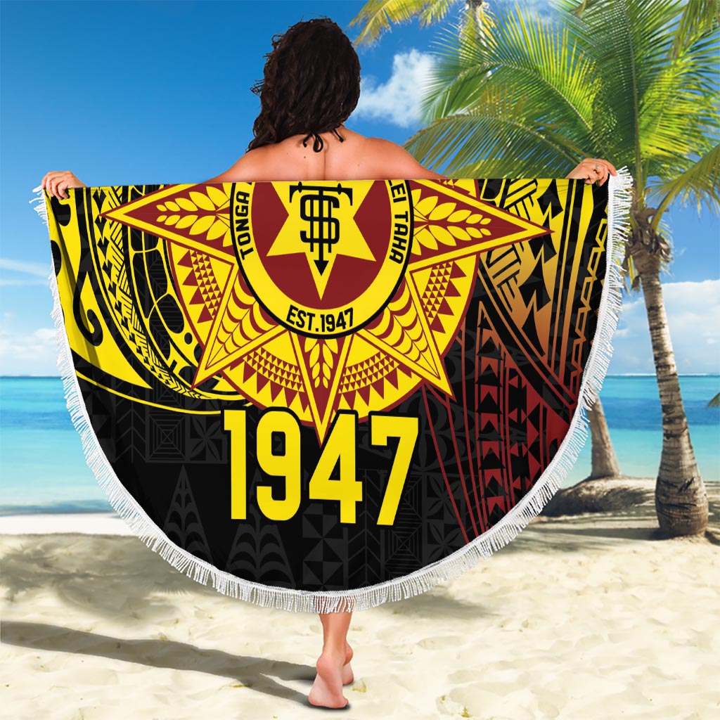 Personalised Tonga High School Beach Blanket Since 1947 Special Kupesi Pattern LT9 - Polynesian Pride