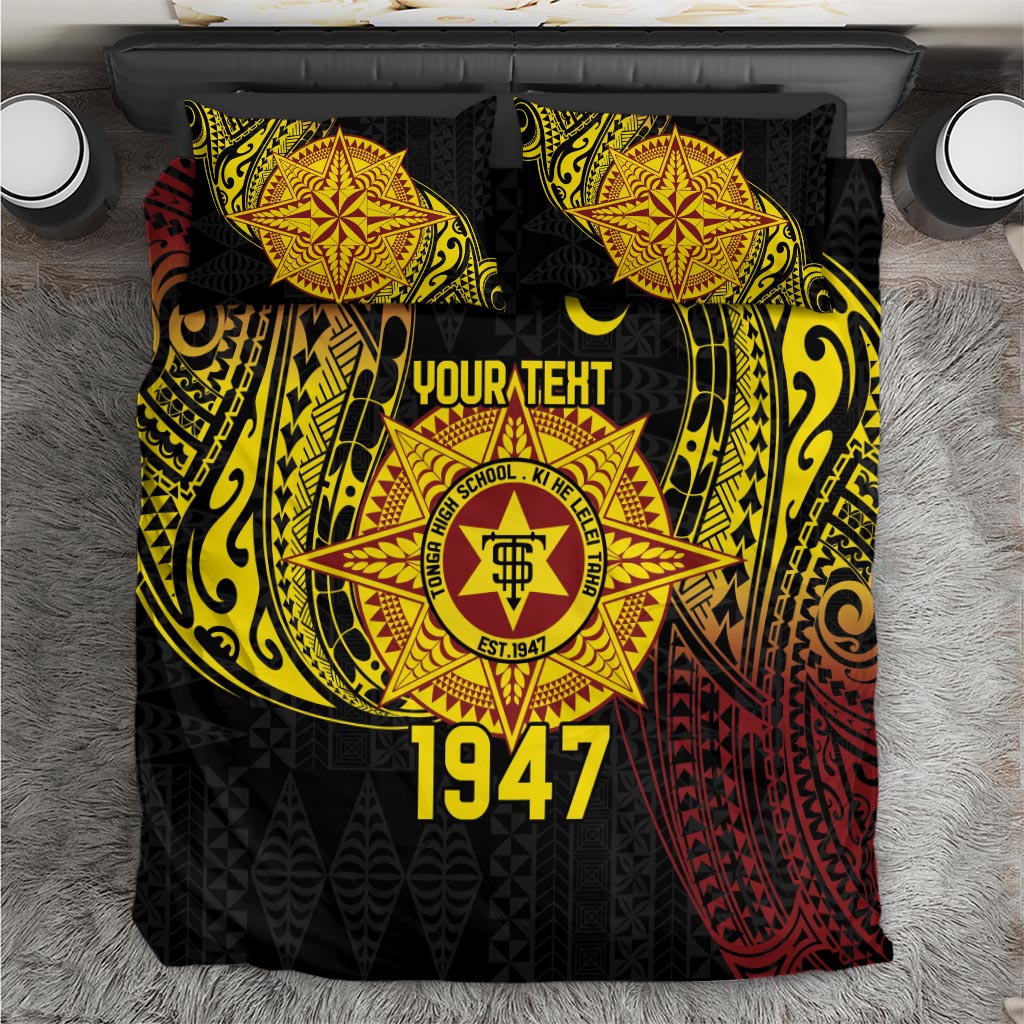 Personalised Tonga High School Bedding Set Since 1947 Special Kupesi Pattern LT9 Black - Polynesian Pride