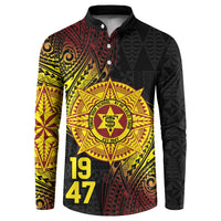 Personalised Tonga High School Button Sweatshirt Since 1947 Special Kupesi Pattern LT9 Black - Polynesian Pride