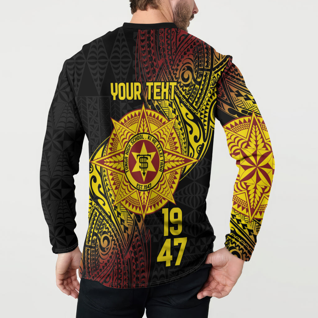 Personalised Tonga High School Button Sweatshirt Since 1947 Special Kupesi Pattern LT9 - Polynesian Pride
