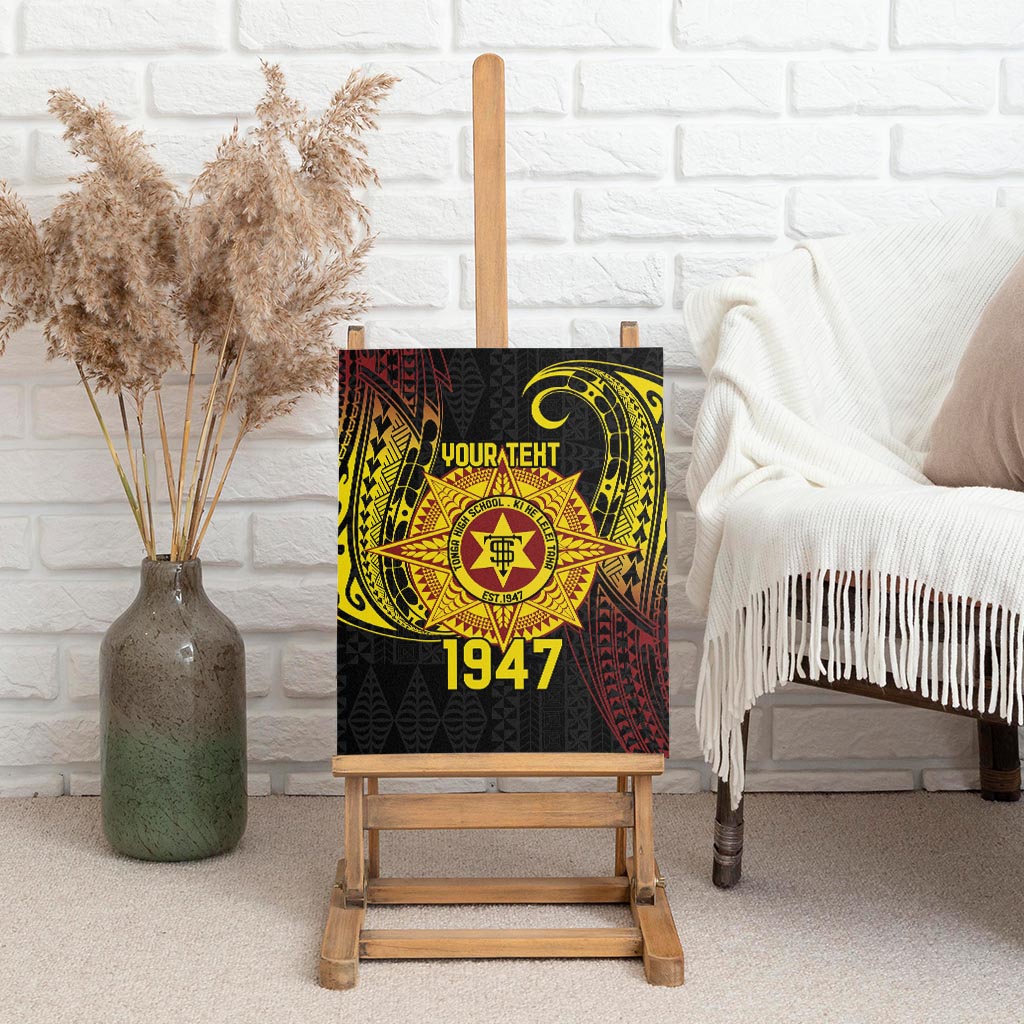 Personalised Tonga High School Canvas Wall Art Since 1947 Special Kupesi Pattern LT9 - Polynesian Pride
