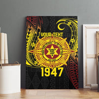 Personalised Tonga High School Canvas Wall Art Since 1947 Special Kupesi Pattern LT9 - Polynesian Pride