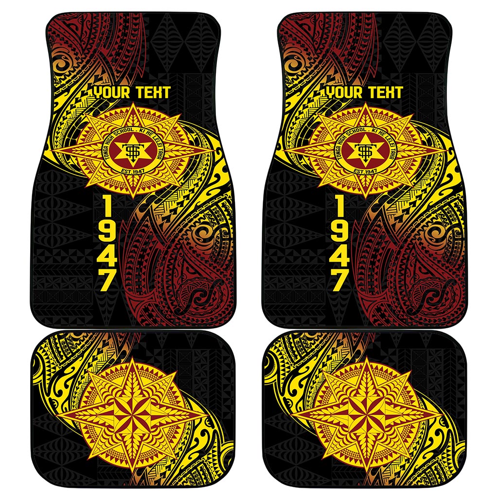 Personalised Tonga High School Car Mats Since 1947 Special Kupesi Pattern LT9 - Polynesian Pride