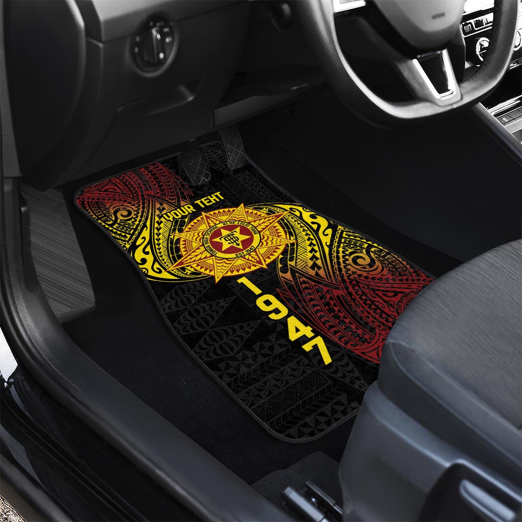 Personalised Tonga High School Car Mats Since 1947 Special Kupesi Pattern LT9 - Polynesian Pride