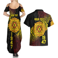 Personalised Tonga High School Couples Matching Summer Maxi Dress and Hawaiian Shirt Since 1947 Special Kupesi Pattern LT9 - Polynesian Pride