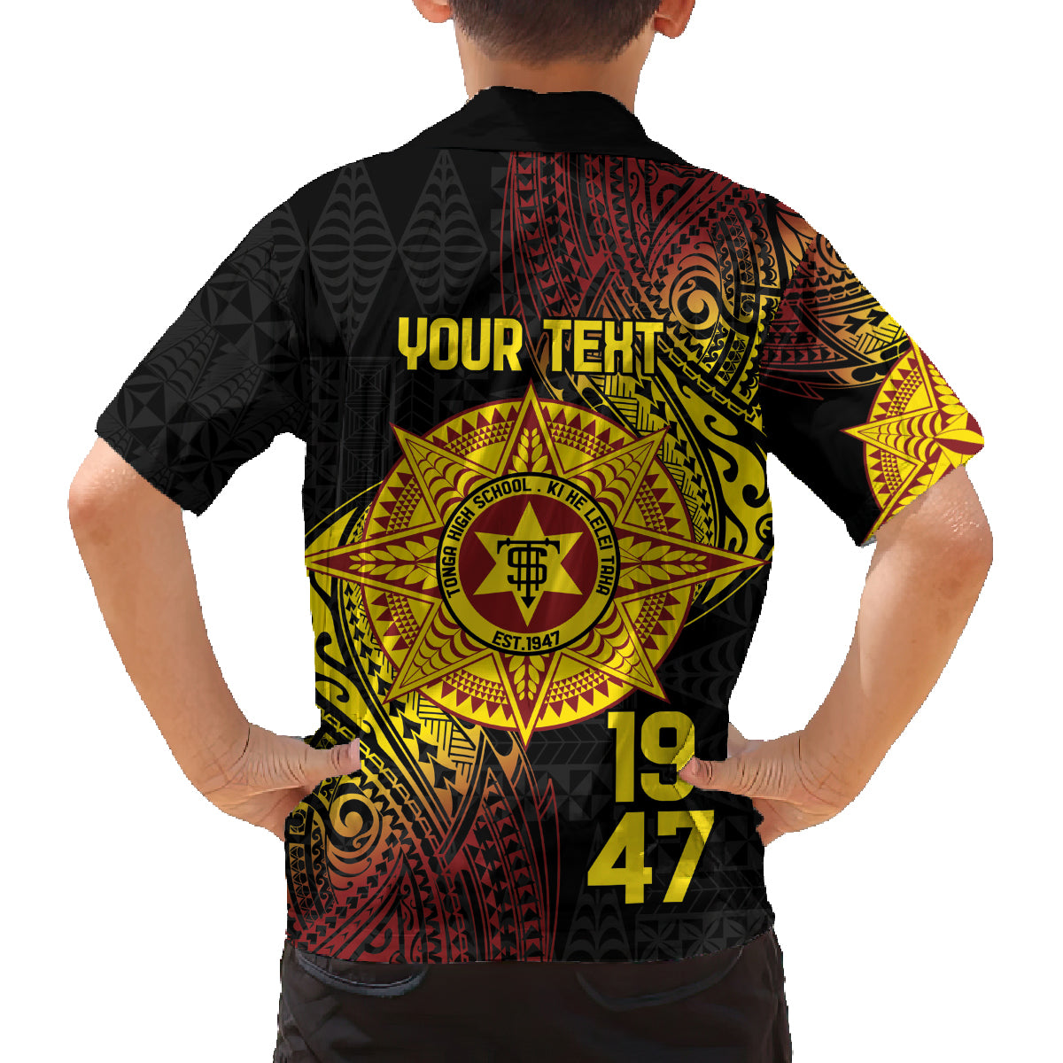 Personalised Tonga High School Family Matching Puletasi and Hawaiian Shirt Since 1947 Special Kupesi Pattern LT9 - Polynesian Pride