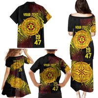 Personalised Tonga High School Family Matching Puletasi and Hawaiian Shirt Since 1947 Special Kupesi Pattern LT9 - Polynesian Pride