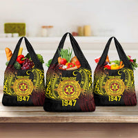 Personalised Tonga High School Grocery Bag Since 1947 Special Kupesi Pattern LT9 3-pack One Size Black - Polynesian Pride